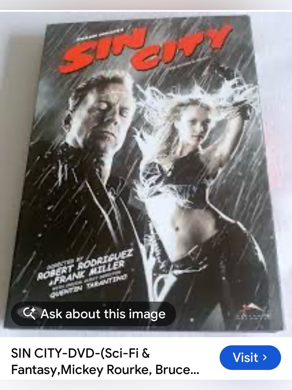#3336**Sin City DVD - Black & Red Collector Cover